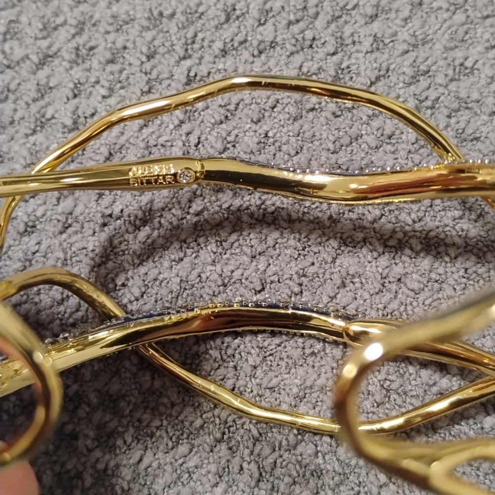 Alexis Bittar Solanales Gold Crystal Intertwined Cuff Bracelet - Picture 9 of 9